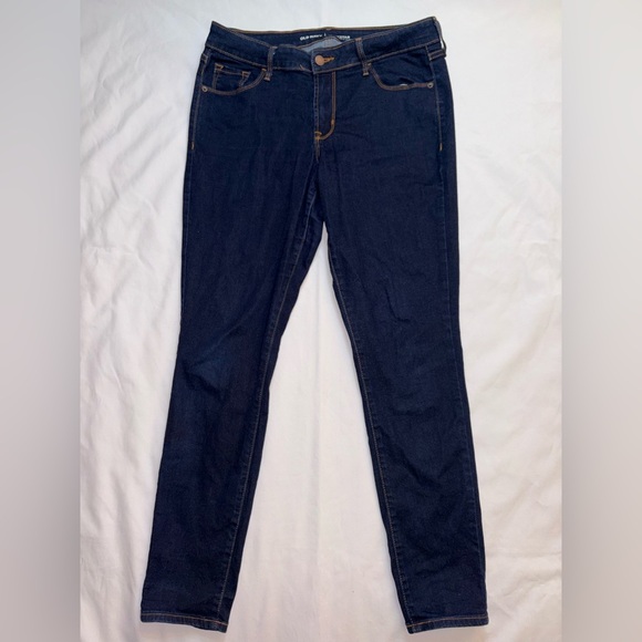 Old Navy Size 10 Dark Wash Rockstar Mid Rise Stretch Skinny Jeans - Picture 1 of 1